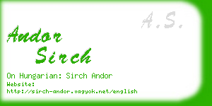 andor sirch business card